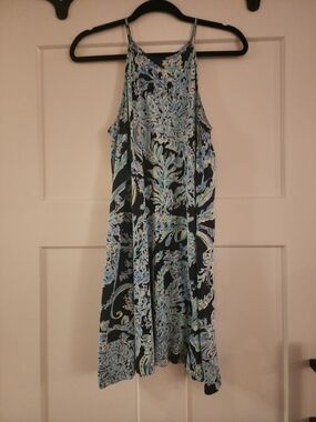 Lilly Pulitzer Sleeveless Navy Floral-Print Midi Dress